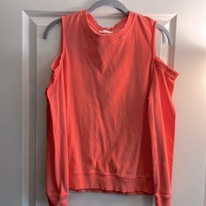 Cold shoulder terry sweatshirt
